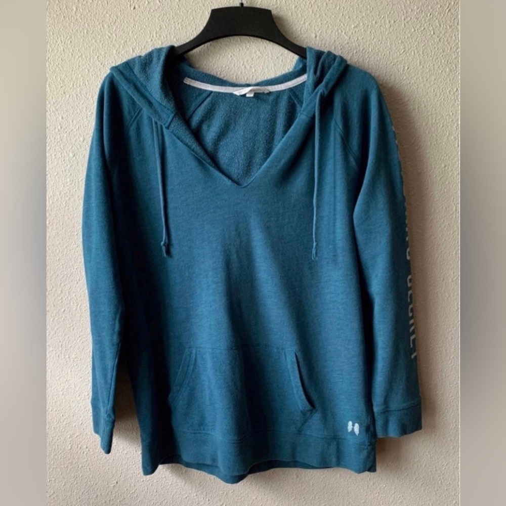 Victoria Secret Large Teal Logo Pullover Hoodie